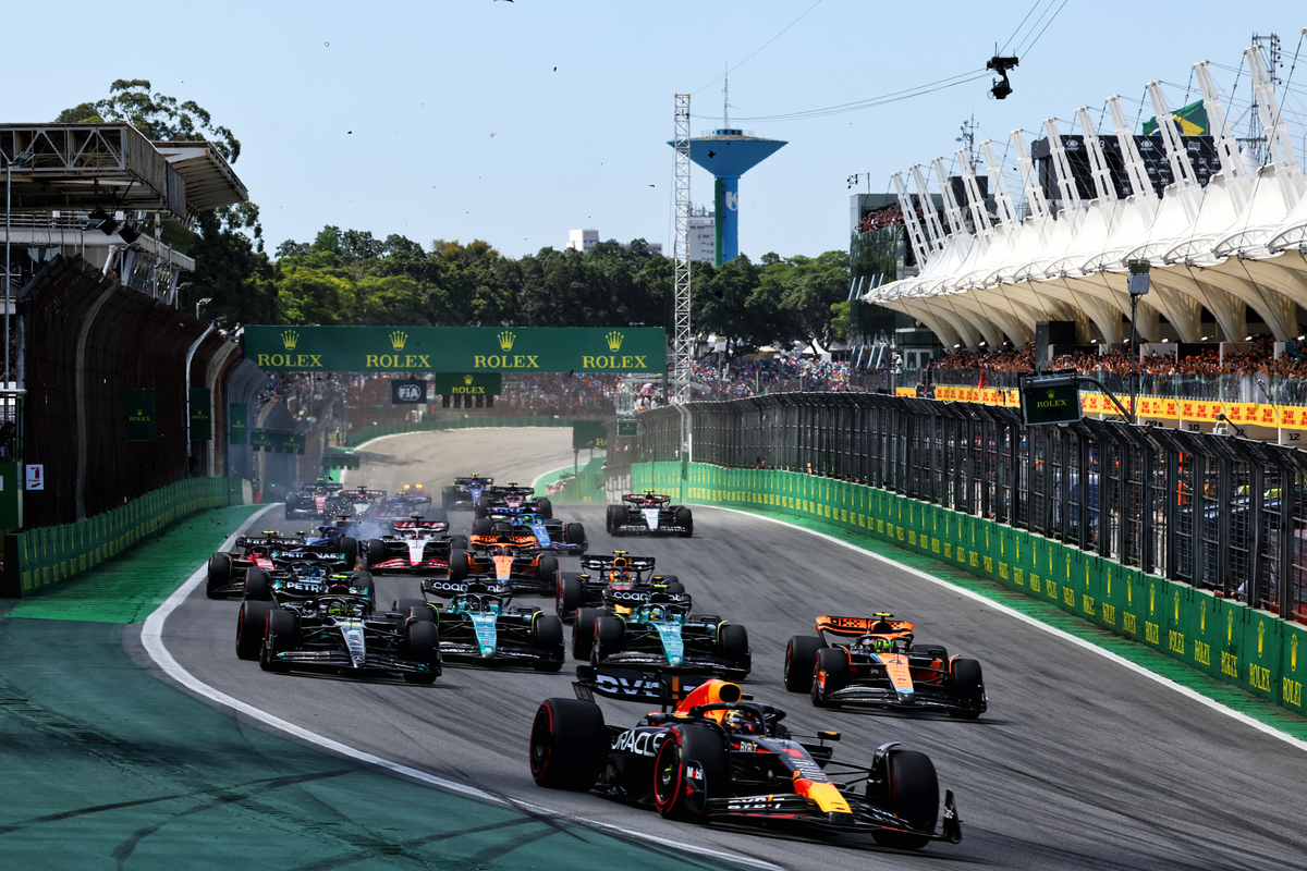 Max Verstappen has eased to another race win in a race of attrition in the Sao Paulo GP. Image: Charniaux / XPB Images