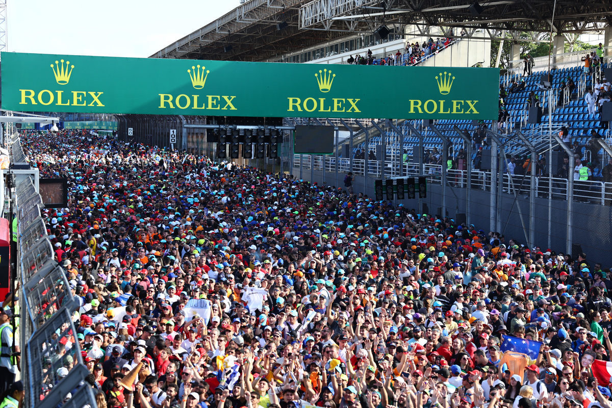 organisers of the F1 Sao Paulo Grand Prix in breach of the FIA International Sporting Code following a late-race track invasion. Image: Batchelor / XPB Images