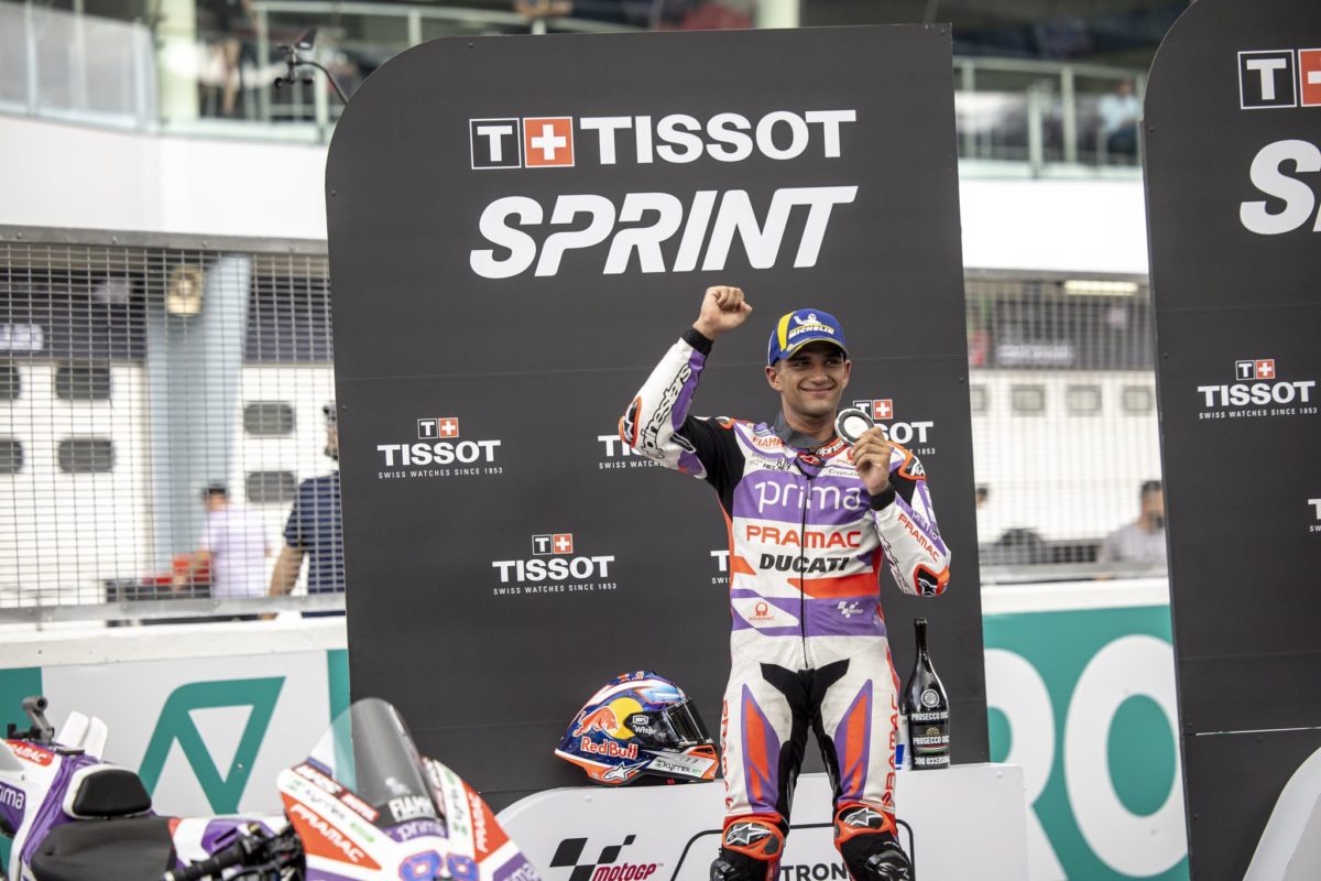 Jorge Martin won the Valencia MotoGP Sprint. Image: Pramac Racing