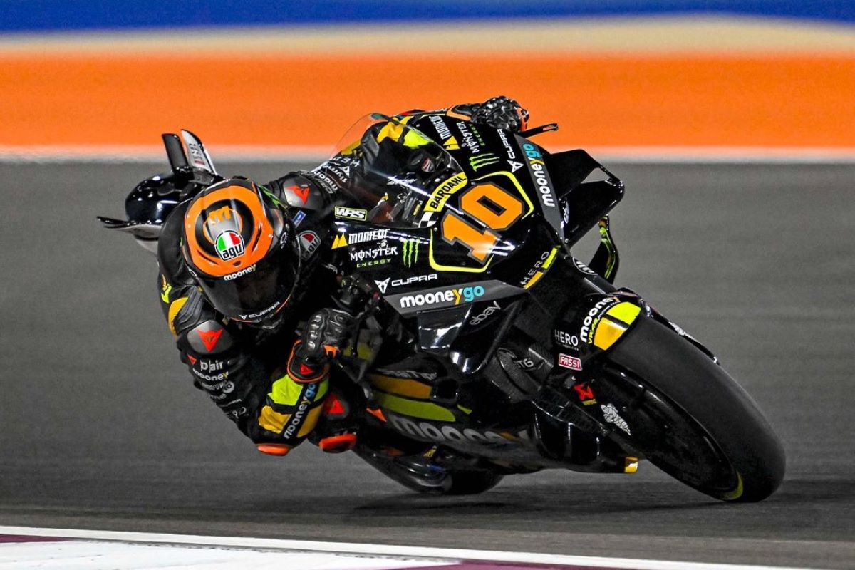 Luca Marini has qualified on pole position at the Qatar MotoGP. Image: Mooney VR46 Racing Team X
