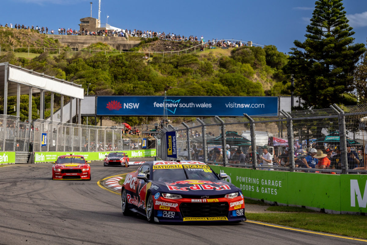 Broc Feeney races during Stop 1 of the Supercars Championship on the Newcastle Street Circuit, Newcastle, New South Wales, Australia on March 12, 2023. // Mark Horsburgh / Red Bull Content Pool // SI202303120471 // Usage for editorial use only //