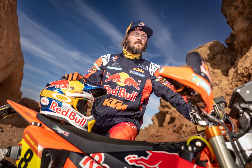 Toby Price from Red Bull KTM Factory Racing for Dakar 2024 in Merzougha , Morocco on October 09, 2023