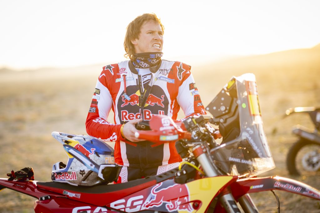 Daniel Sanders (AUS) of Red Bull Gas Gas Factory Racing is seen at the start line of stage 03 of Rally Dakar 2024 from Al Duwadimi to Al Salamiya, Saudi Arabia on January 08, 2024 // Marcelo Maragni / Red Bull Content Pool // SI202401080357 // Usage for editorial use only //