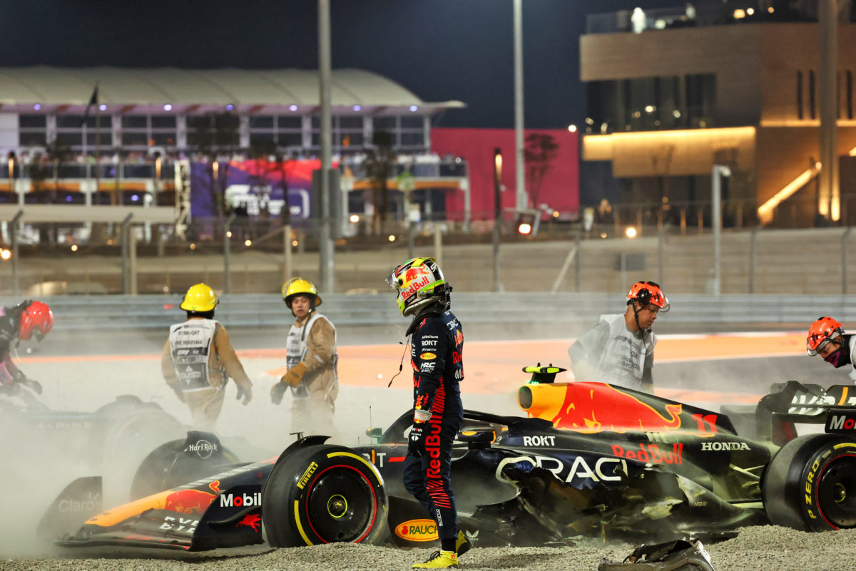 Sergio Perez was involved in a crash during the Qatar sprint