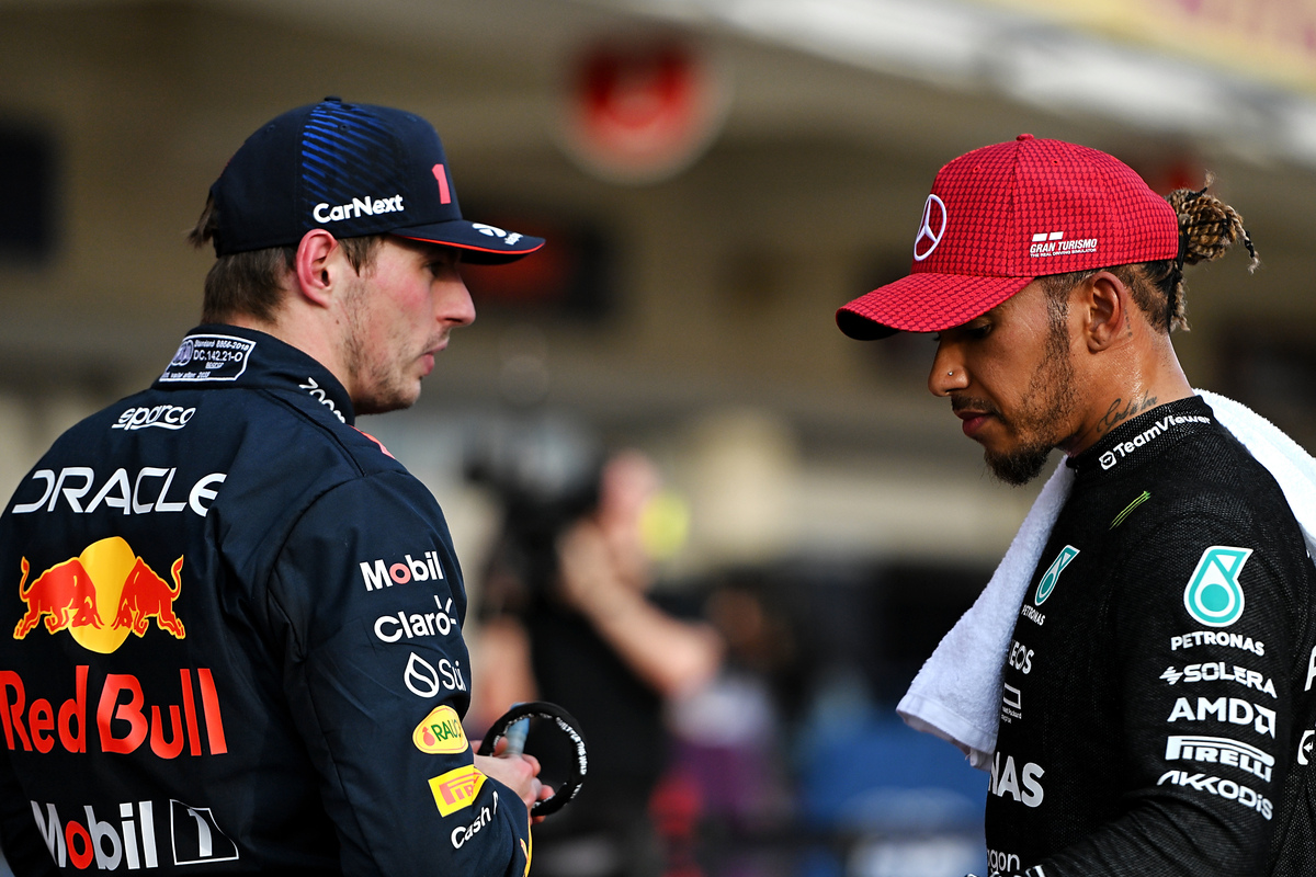 Lewis Hamilton denied making contact with Red Bull. Image: Price / XPB Images