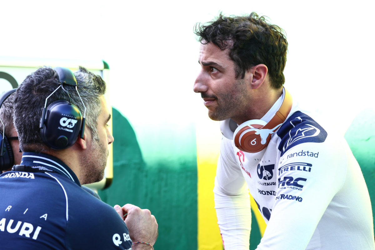 Daniel Ricciardo was fortunate to avoid being hit by a stray tyre during the São Paulo GP