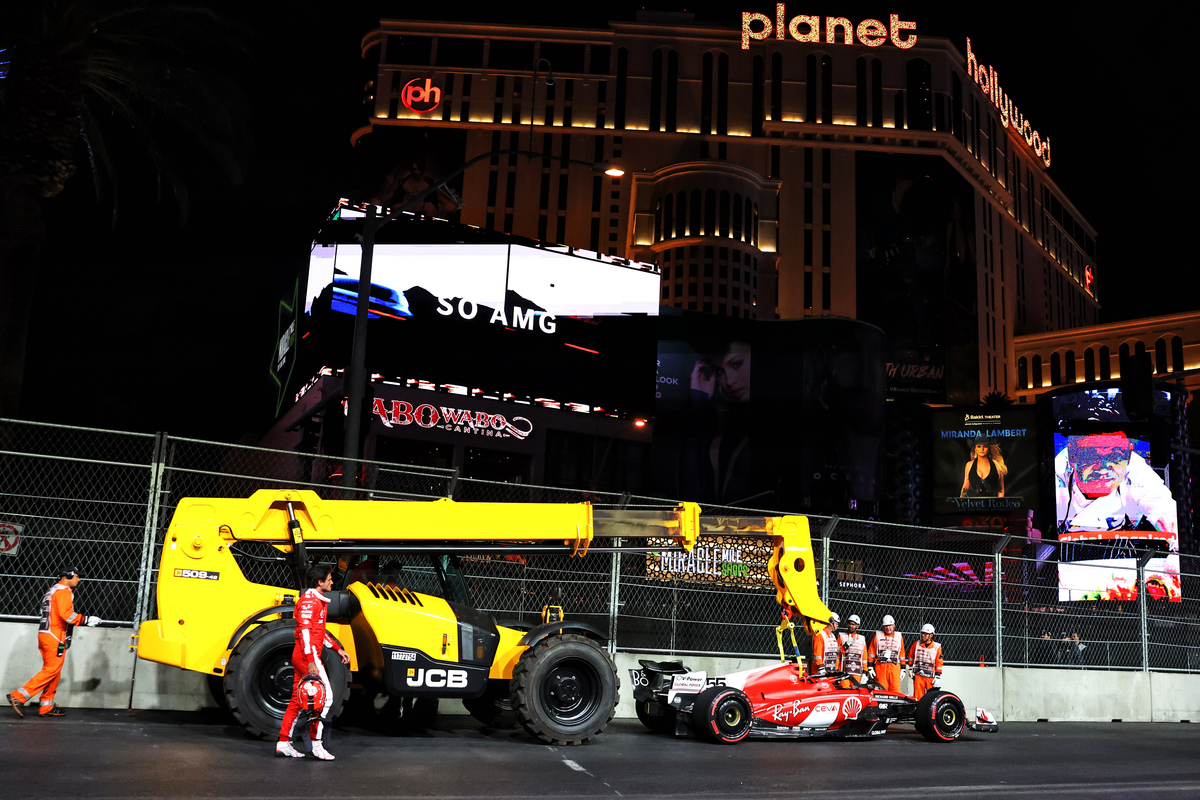 The incident that stopped opening practice in Las Vegas 'could have been worse' according to Ferrari's Fred Vasseur. Image: XPB Images