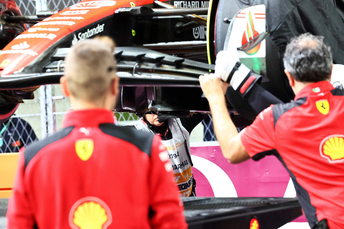 Carlos Sainz's damaged Ferrari. Image: XPB Images