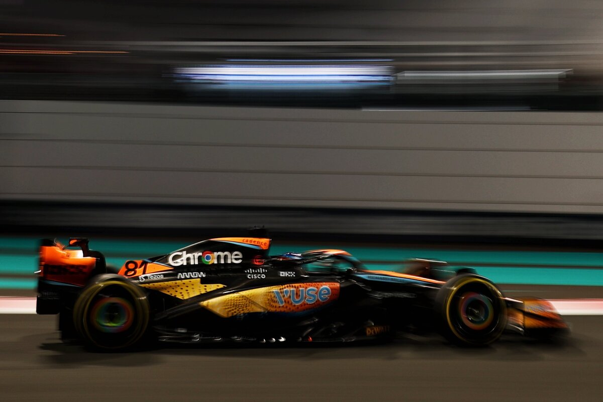Oscar Piastri was 10th fastest in the red flag interrupted second practice session in Abu Dhabi. Image: XPB Images